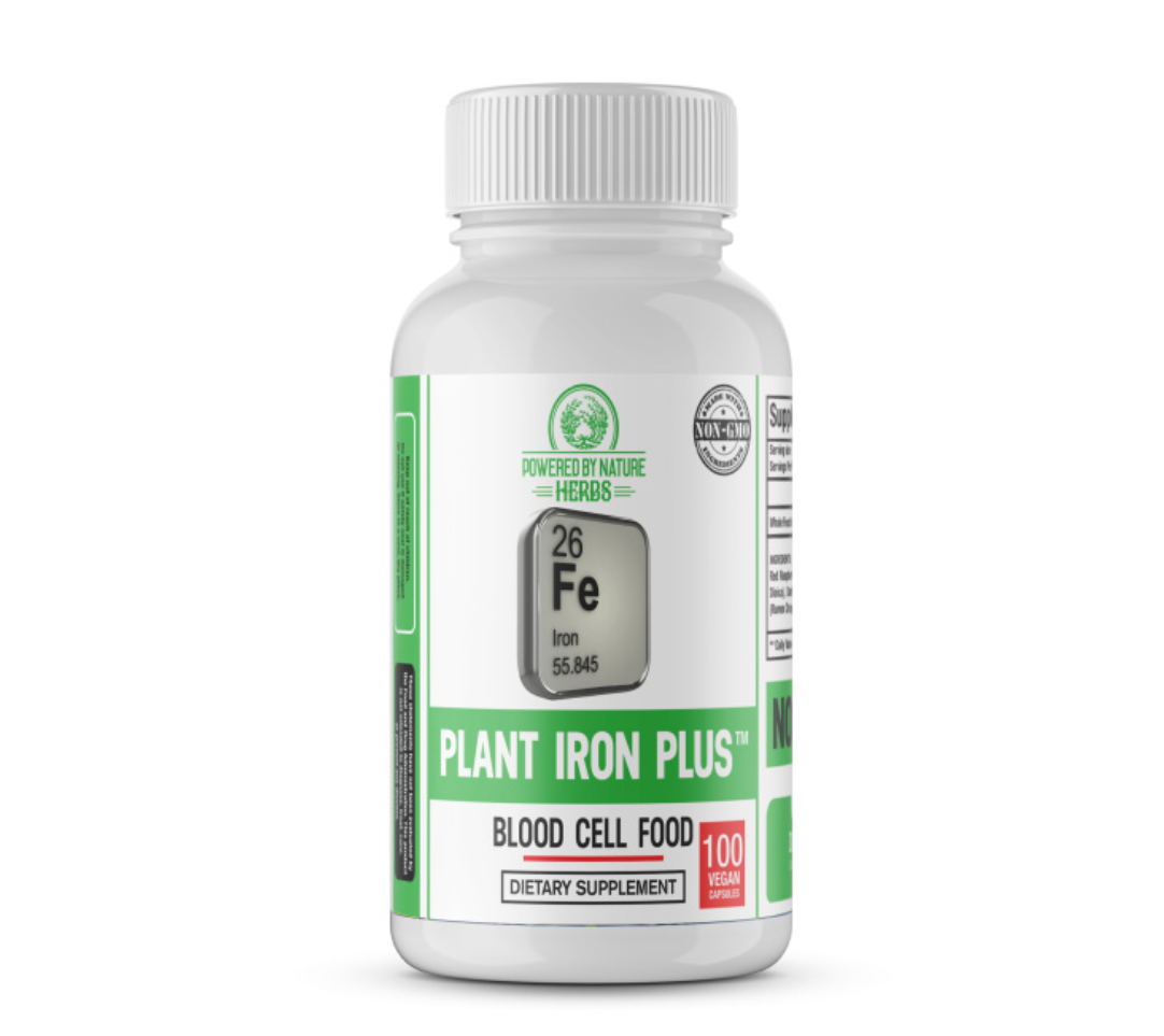 Conventional iron supplements are not fully absorbed by the body and generally can cause constipation. The body has a difficult time synthesizing iron that is inorganic. These inorganic forms are classified under the names ferrous fumarate and ferrous sulfate. The Plant Iron Plus herbal formula is pure plant iron. 